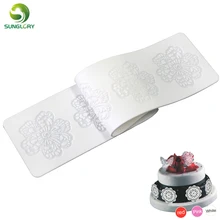 Кухня для украшения с помощью сахара торт кружева плесень цветок декоративный силикон коврик для выпечки помадка украшения торта инструменты кружевной силиконовый коврик