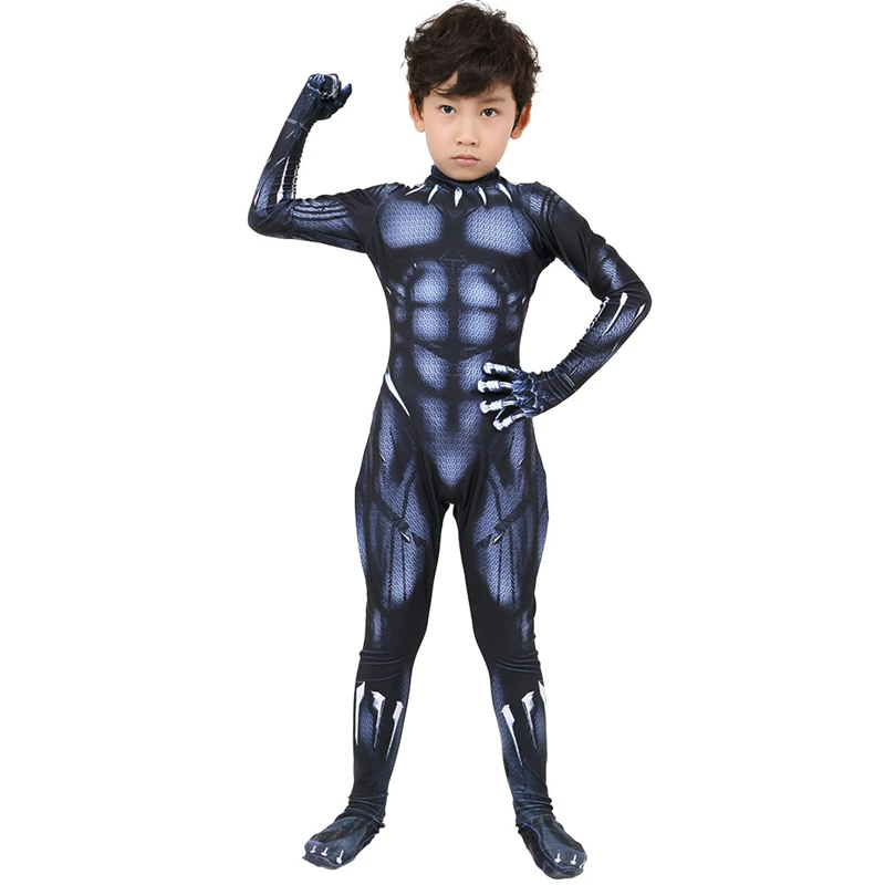 Child Role Playing Tights TheAvengers Black Panther Anime Costume Black leopard tights Kids Cosplay Anime Suit Halloween BOOCRE 