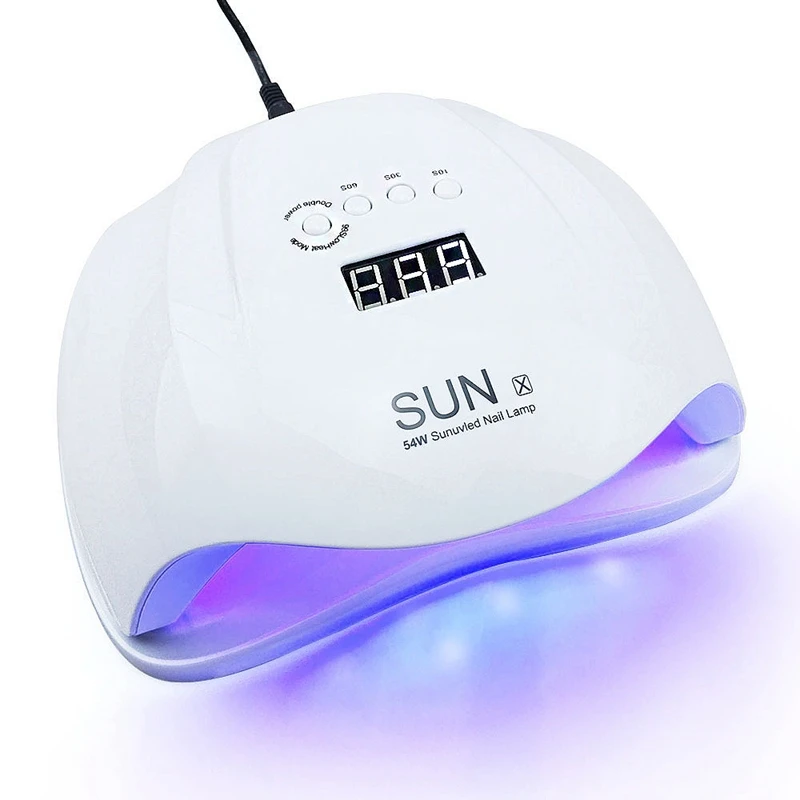 Sun X 54 W сушилка для гель-лака машина УФ светодиодная лампа для сушки ногтей профессиональный белый свет лак машина быстрое сушильное