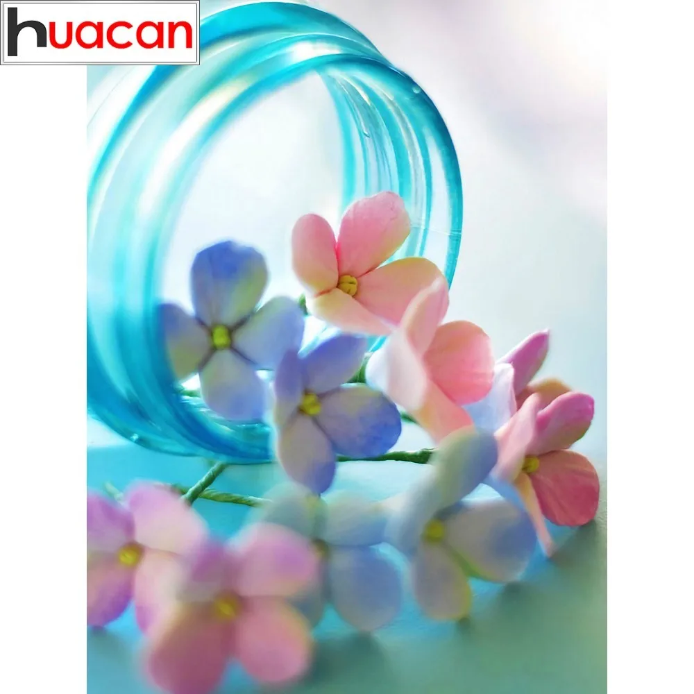 

HUACAN Diamond Mosaic Flowers 5D DIY Diamond Painting Bottle Cross Stitch Full Drill Round Home Decor Picture Of Rhinestone