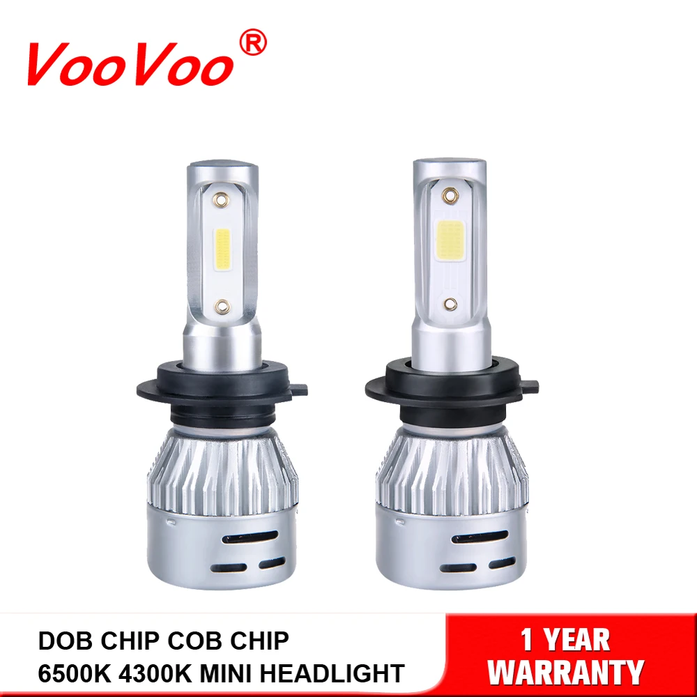 VooVoo COB BOD Chip Mini H7 светодиодная лампа H4 H11 4300K 6500K H8 H1 9005 9006 Светодиодная для
