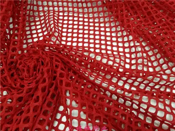 

Diamond-shaped elastic hollow knit mesh clothing fabric