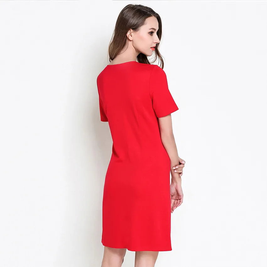 schwarzrot frauen kurzarm sommer 5xl M plus verschluss 2018 minikleider gre dress elegante hochwertige mode frau rei roCdxBe