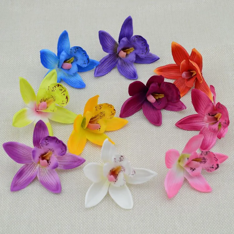 5 шт. искусственный цветок для дома Cymbidium имитация шелка бабочка Орхидея