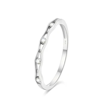 

EDI Half Eternal Wedding Band Pea Design 14K White Gold 0.25ctw G/SI Natural Diamond Tail Ring Stack Ring Anniversary Ring Gift