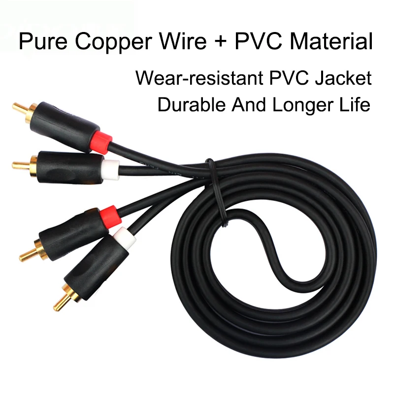 EGRINCY 2RCA To 2 RCA Male To Male Audio Cable Gold-Plated 2RCA R/L Audio Cable For Quad 405 Home Theater TV Amplifier Sound Box EGRINCY 2RCA To 2 RCA Male To Male Audio Cable Gold-Plated 2RCA R/L Audio Cable For Quad 405 Home Theater TV Amplifier Sound Box