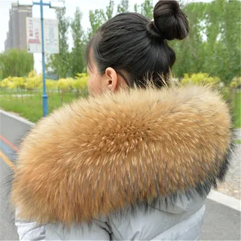 

Special price Natural Fur Jackets Real Collar Raccoon Fur Women Scarves Coat Woman Neck Cap Long Warm Genuine Fur Scarf Big Size