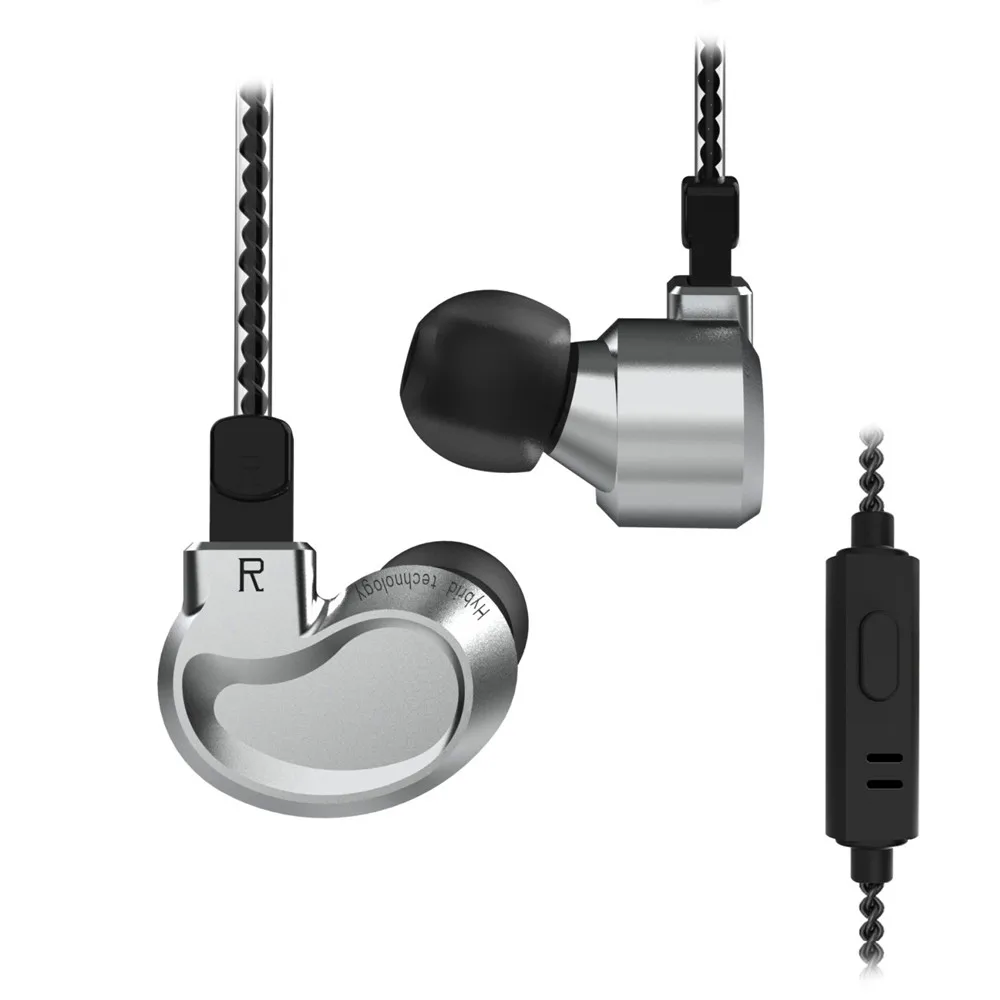 AK новейший Yinyoo NY 06 2DD + 1BA Гибридный наушник HIFI Bass Monito для бега спортивные наушники