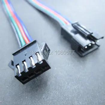 

10 pair 300mm Male And Female JST Connector 4 Pin Plug Terminal Wire For 3528 5050 RGB LED Strip Connecting