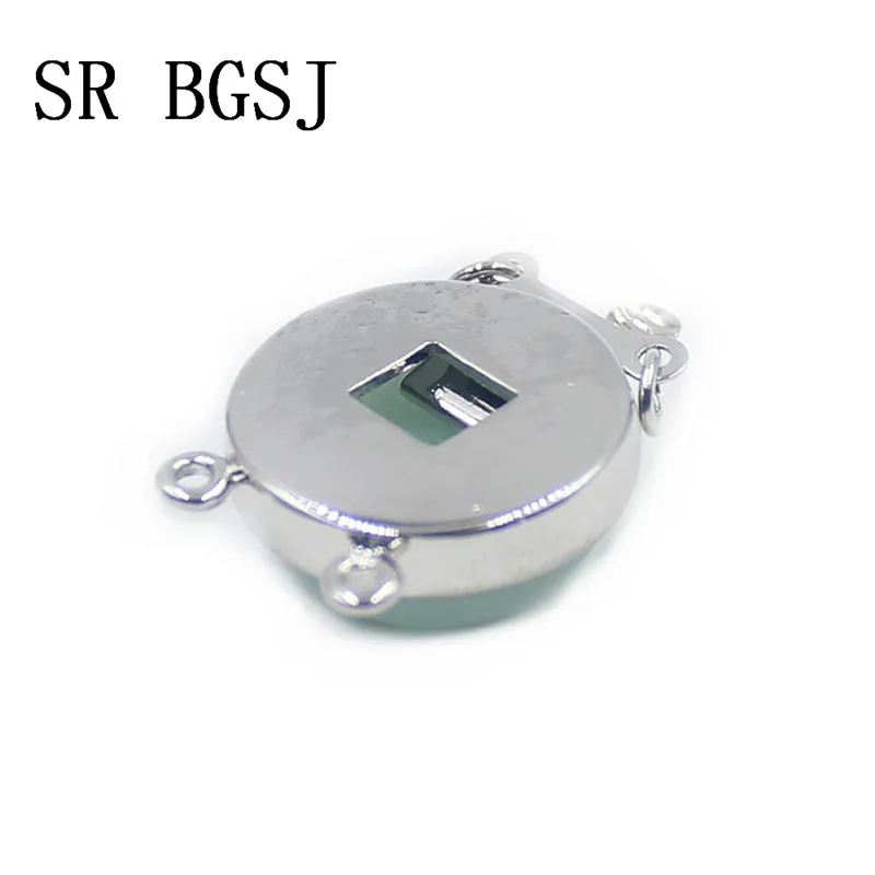 Free shipping 2 strand Kinds of Gems Jewelry Making Coin Shape Box Stone Clasp 18mm|Ювелирная фурнитура и компоненты| |