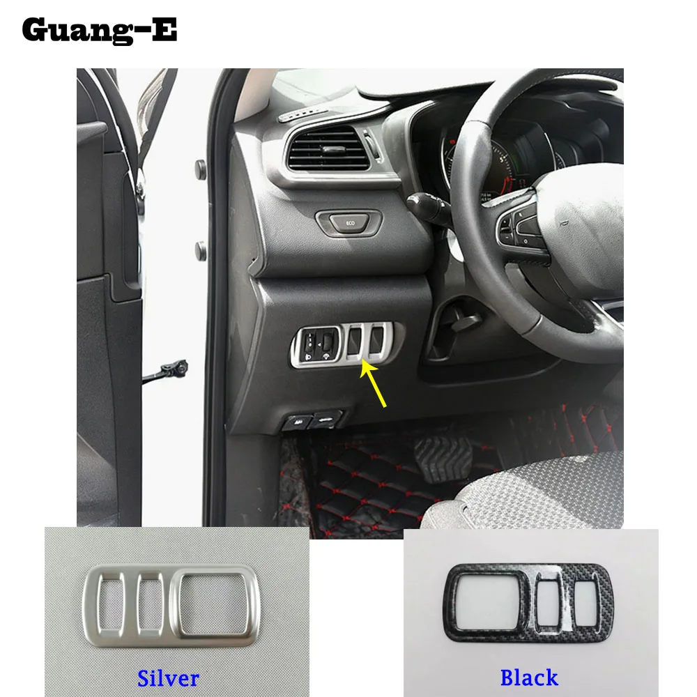 car detector stick styling ABS Chrome front head fog light switch trim frame font b lamp