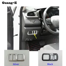 car detector stick styling ABS Chrome front head fog light switch trim frame font b lamp