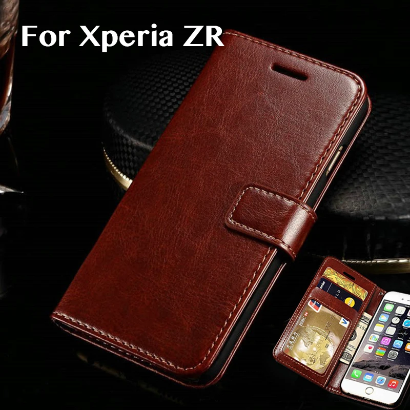 Роскошный кожаный чехол для Sony Xperia ZR флип M36H силиконовый мягкий из ТПУ с