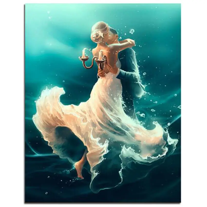 dance Painting 20 WEEN пара танцы DIY живопись по номерам любовник полотно ручной работы; рисунок стены дома художественная картина для гостиной уникальный подарок - Цвет: dance Painting 20