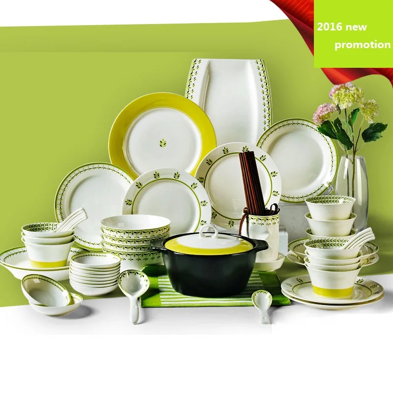 free shipping dinnerware set ceramic 56pcs bone china plates bowls ...