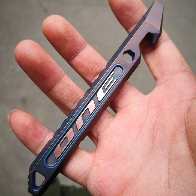 Crowbar Titanium Alloy EDC Multi function Key Chain With Bottle Opener