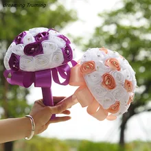 Свадебный цветок ручка букета искусственные розы с цветами, для украшения дома Свадебный букет невесты Новое поступление