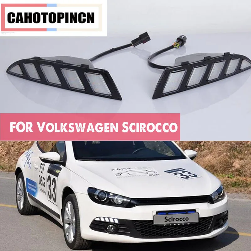 

For Volkswagen Scirocco 2011 2012 2013 2014 2015 Yellow Turn Signal style Relay Waterproof 12V Car LED DRL Daytime Running Light