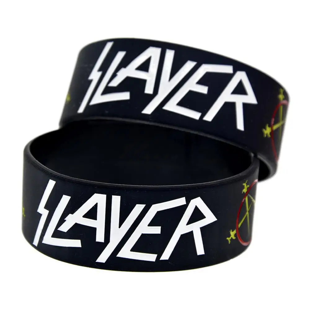 1 шт черный взрослый размер Slayer силиконовый браслет для любителей музыки