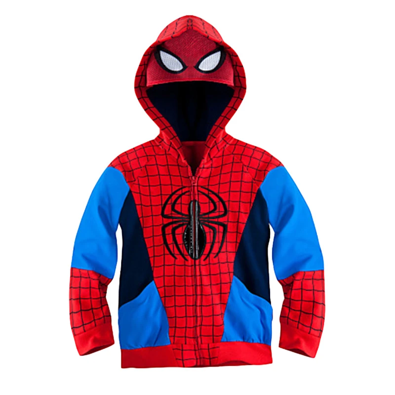 Venta caliente! 2016 Otoño Y El Invierno Nueva Moda Niños Spider Man Spiderman Abrigos Niños sudaderas con capucha de Chaqueta de Abrigo Para Niños|child winter coat|coat discountchildren badges -