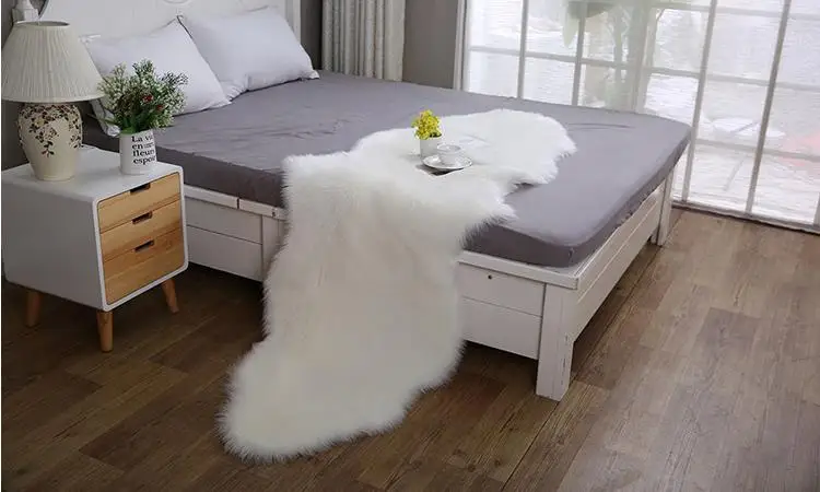 Мягкий домашний ковер из искусственной шерсти, покрывало для стула из овчины, простые пушистые коврики, одеяло для спальни, коврик для детской гостиной