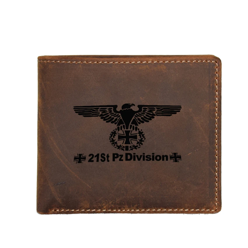 

German Military Standard Cross Totem Men's Wallet Small Coin Pocket Bags Men Functional RFID Card Wallets Leather Purses