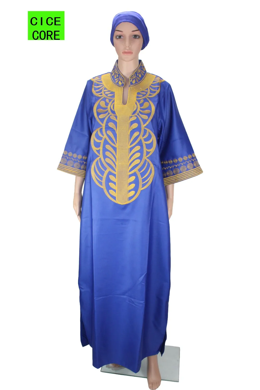 african fashion style African New Bazin Embroidery Dresses Long Dress Without  Scarf Soft Material LA066 african couple outfits