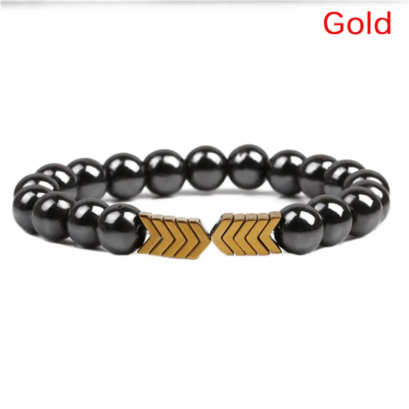 Weight Loss Stone Magnetic Therapy Slimming Bracelets Health Care Magnetic Hematite Stretch Beaded Bracelets For Men Women