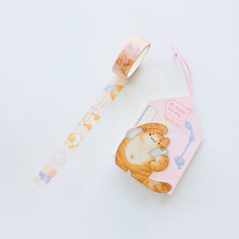 15mm X 5m Kawaii Cats Otter Fox Animals Pendant Decorative Washi Tape DIY Scrapbooking Masking Tape School Office Supply - Color: cats