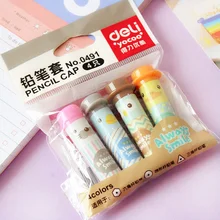 10 компл. 4 шт./лот карандаш Кепки Kawaii силиконовый карандаш защиты Кепки Карандаш Extender пера Топпер канцелярские школы