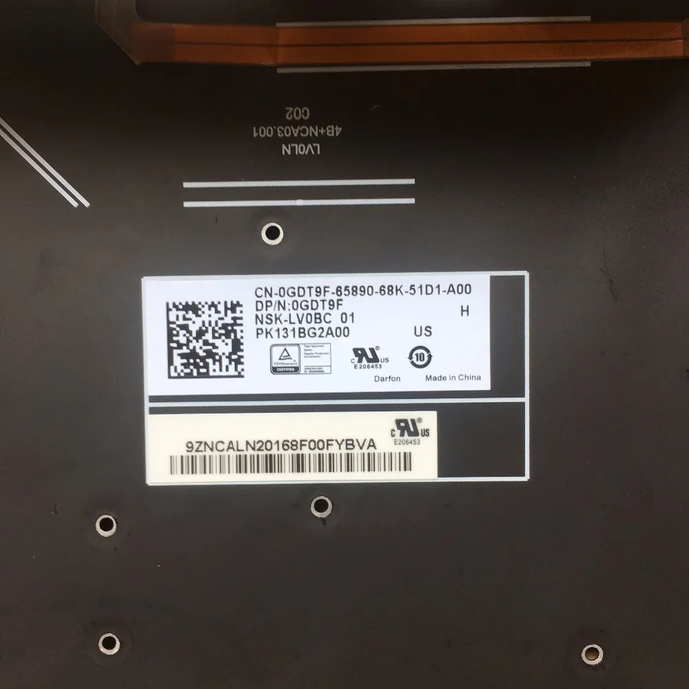 Абсолютно ноутбук США baclight клавиатура для Dell XPS 9550 9560 9570 PRECISION 5510 5520 5530 0GDT9F GDT9F