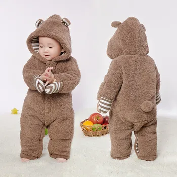

Baby Girl Boy Romper Clothes Cartoon Hooded Warm Winter Long Sleeve Jumpsuit Newborn Jumpsuit Baby Romper Set 18Sep14