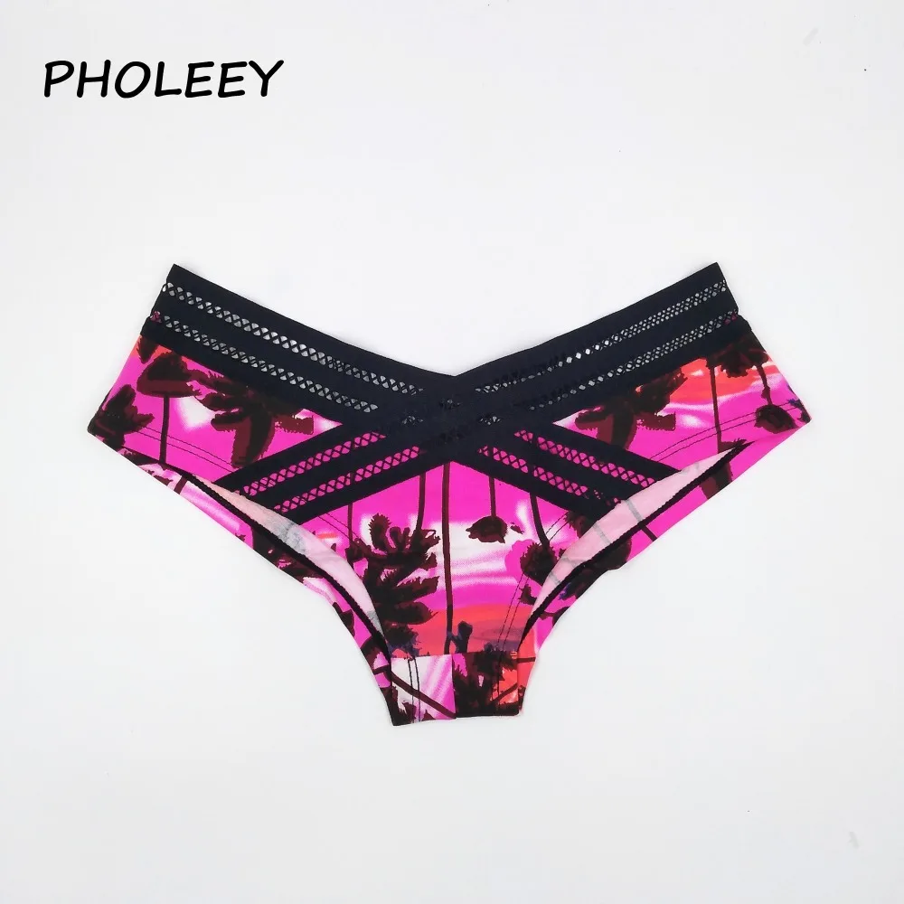 X Lined Lace Waistband Pure Cotton Women Underwear Breathable Panties