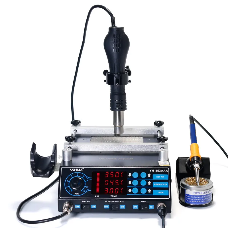 YIHUA 853AAA Bga Rework Station SMD Hot Air Gun Soldering Irons Preheating Station Functions 3 in 1 BGA rework soldering station YIHUA 853AAA Bga Rework Station SMD Hot Air Gun Soldering Irons Preheating Station Functions 3 in 1 BGA rework soldering station