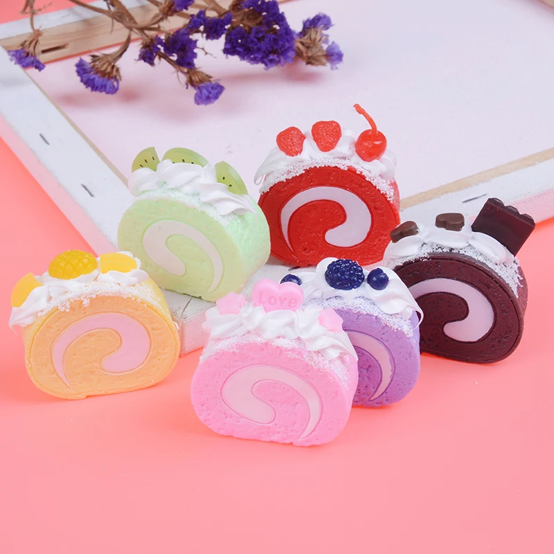 Artificial Dessert Fake Cake Food Model Display Simulation Swiss Roll Photography Props Kitchen Home Party Decoration5cm*5cm*2cm | Игрушки и