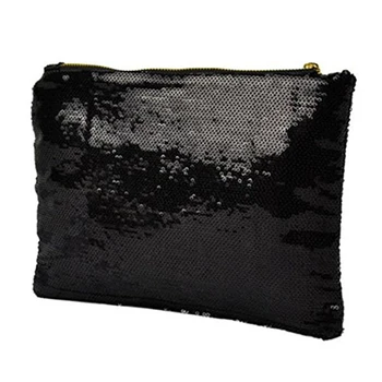 

Women Shiny Sequins Dazzling Glitter Bling Evening Clutch Party Bag Handbag Gift (Black)