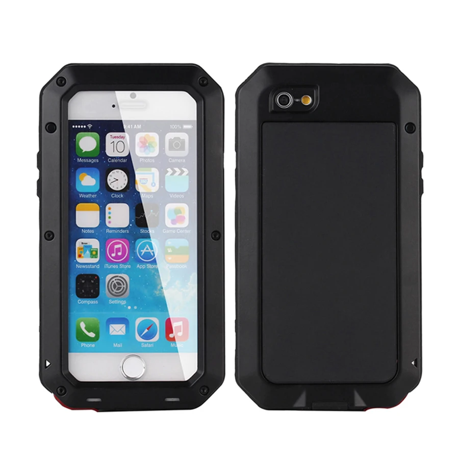 Waterproof cover for iphone 7 case metal luxury doom armor