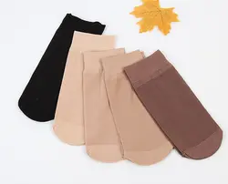 Оптовая продажа 5 пар заниженные носки Для женщин бархатные носки женские носки летние тонкие прозрачные шелковые
