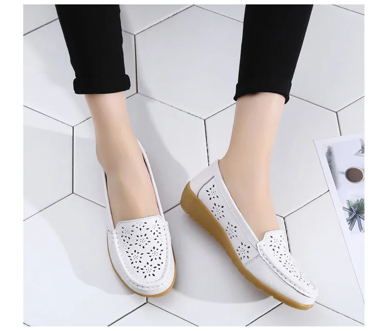  AH 5888-Fashion Fretwork Women Flats Cut Outs Genuine Leather Woman Lafers Summer9
