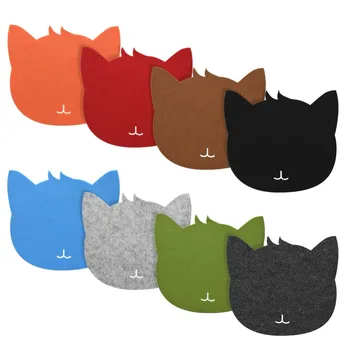 

1pc Cat Shape Anti-static Felts Table Mouse Pad Office Dust-proof Desk Pads Felts Mat Renewable resources Good insulation