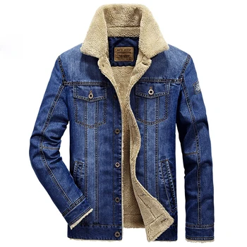 

2017 New Brand Men's Denim Suit Jacket Casual Thicken Fur Jeans Jacket Fashion Men's Autumn Winter Outwear 4XL