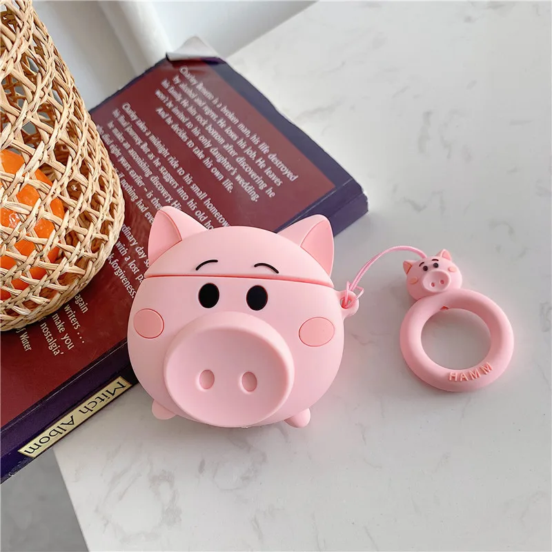 For AirPods Case Cute Cartoon Lovely Pig Cat Soft Silicone Wireless Bluetooth Earphone Cases For Apple Airpods 2 Cover Funda