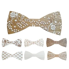 Персонализация яркий лазерный дизайн Галстук-бабочка из древесины роскошный вид деревянные мужские галстук бабочка человек свадебные аксессуары Noeud Papillon Homme