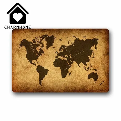 CHARMHOME модный винтажный Коврик для двери с картой мира домашний/напольный декор