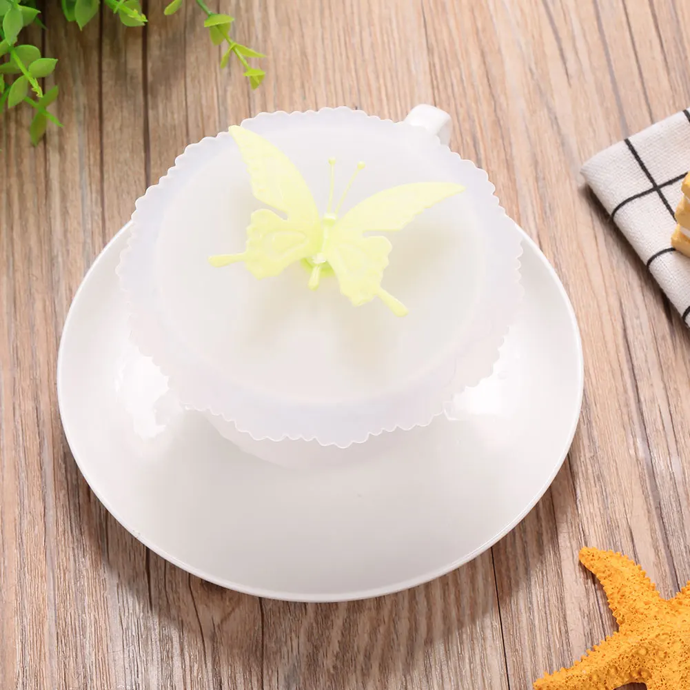 Чашка с изображением бабочки Крышка герметичная, силиконовая крышка Анти-пыль кухонные аксессуары