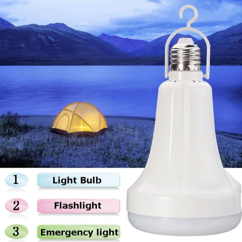 

Chiclits LED Flashlight Emergency Bulb E27 USB Rechargeable Intelligent Energy Saving Light For Camping Fishing Emergency Lamps