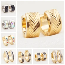 Yunkingdom 32 пары, разные стильные модные Кристальные серьги из нержавеющей стали, маленькие серьги-кольца для женщин и мужчин, ювелирные изделия