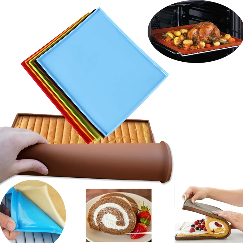 

FOOD GRADE Silicone Baking Mat DIY Multifunction Cake Pad Non-Stick Oven liner Swiss Roll Pad Bakeware Baking Tools