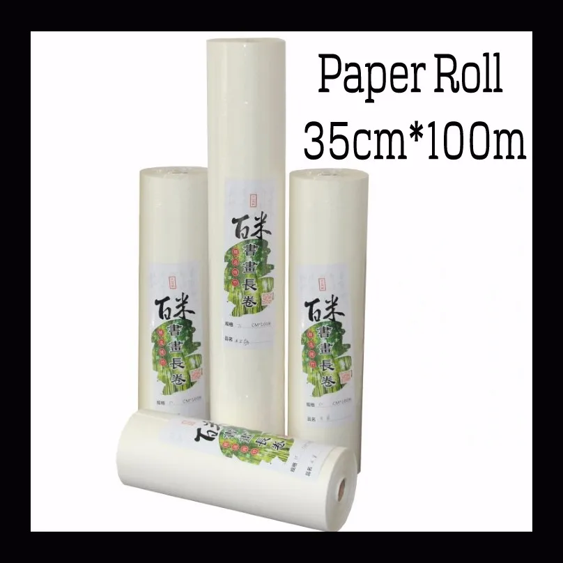 35 см* 100 м китайская живопись рулон рисовой бумаги бумага для каллиграфии для рисования художественные бумажные принадлежности