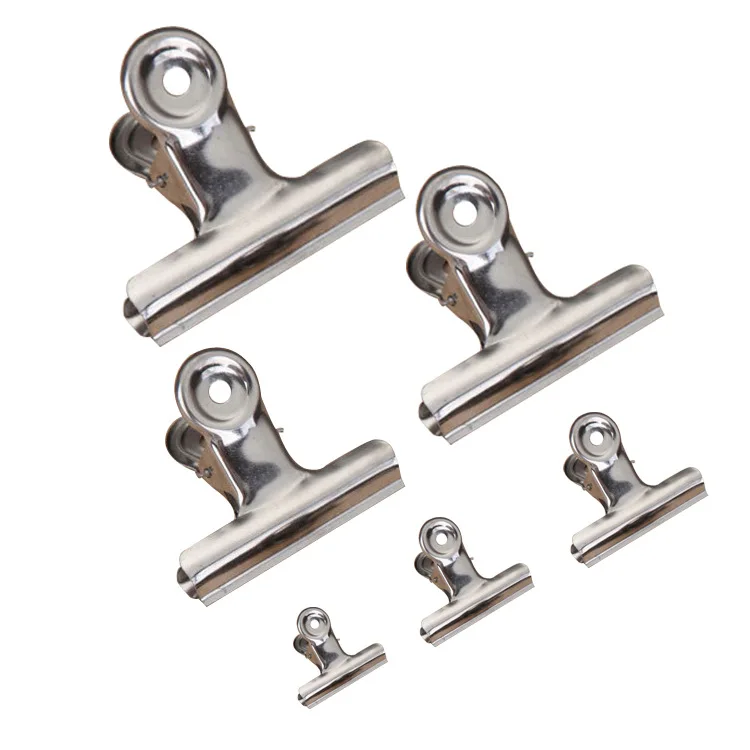 

Office supplies stainless steel strong round steel clip Long 38mm invoice folder 6pcs/bag